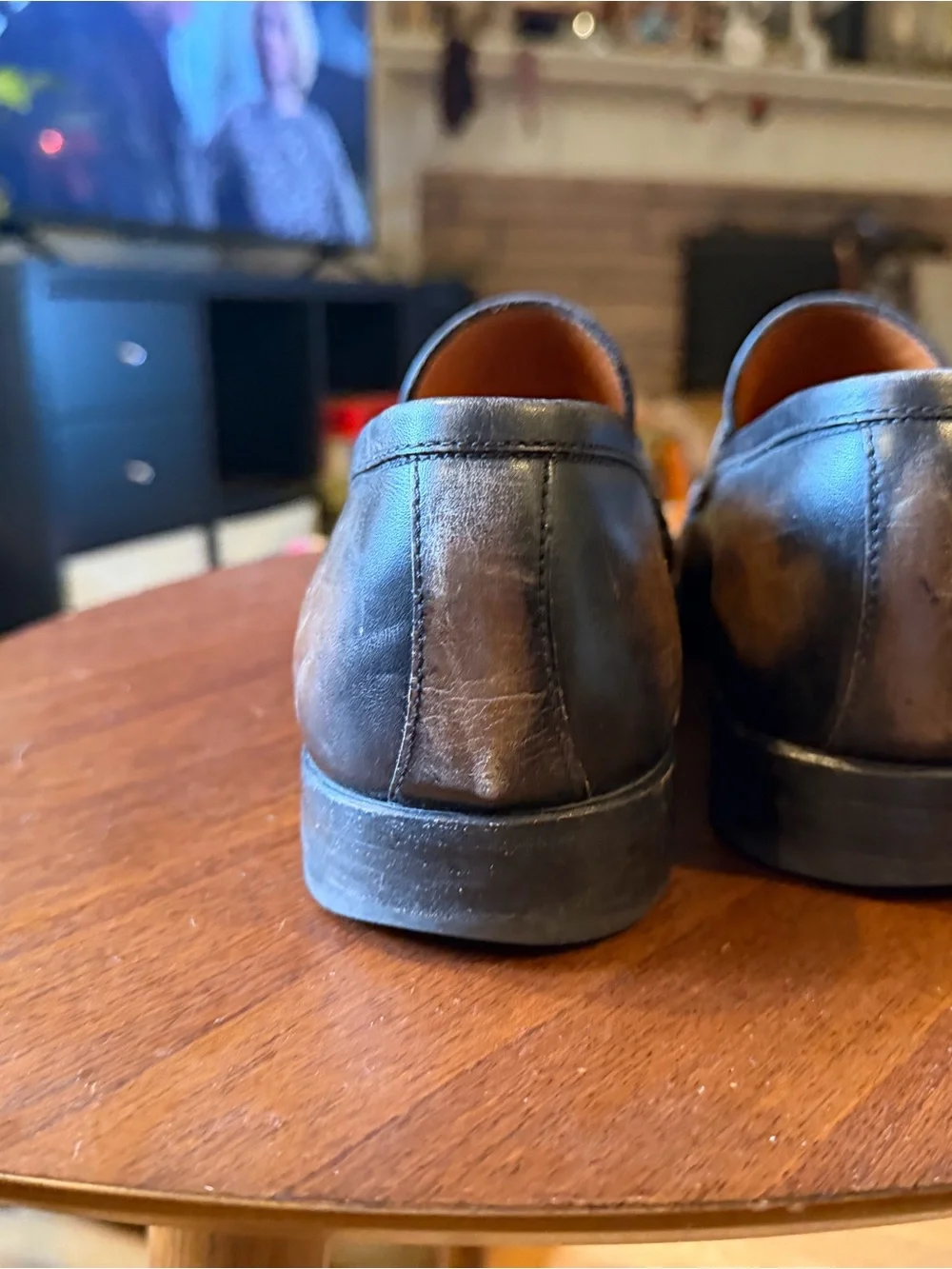 Men's Classic Brown/Black Leather Penny Loafers Bontoni